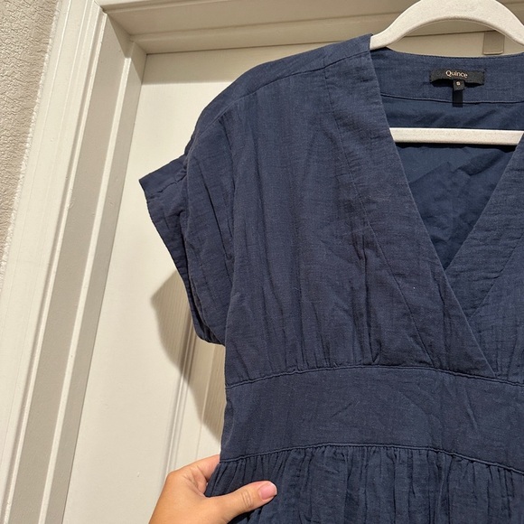 Quince Organic Cotton Gauze Maternity Midi Dress - Picture 6 of 7